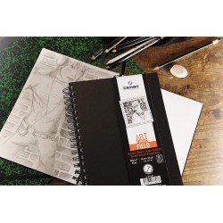 Carnet de croquis fin 96 g/m² 90 feuilles par bloc"Spirale sur le long côté" Blanc 23 x 30.5 cm - Canson