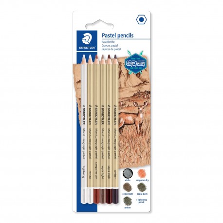 Blister de 6 Crayon pastel hexagonal Mars® Lumograph® - Staedtler