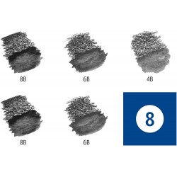 Boîte en métal avec 5 crayons graphites  aquarellables assortis et 1 pinceau - Staedtler