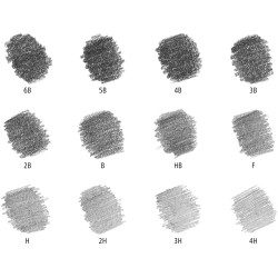 Boîte métal de 12 crayons assortis Lumograph Graphite - Staedtler