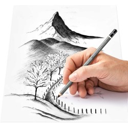 Étui blister avec 3 crayons fusains Lumograph Charcoal assortis et 1 estompe en papier - Staedtler