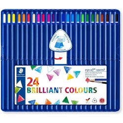 Étui Chevalet Avec 24 Couleurs Aquarellables Tendres Lumineuses Assorties - Staedtler