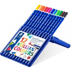 Étui Chevalet Avec 12 Couleurs Aquarellables Tendres Lumineuses Assorties - Staedtler