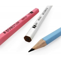 Blister 5 Crayons Graphite Assortis (Blanc, Jaune, Orange, Rose Et Bleu) - Staedtler Pastel Line