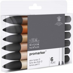 Set de 6 Promarker Tons de Chair 2 - Winsor & Newton
