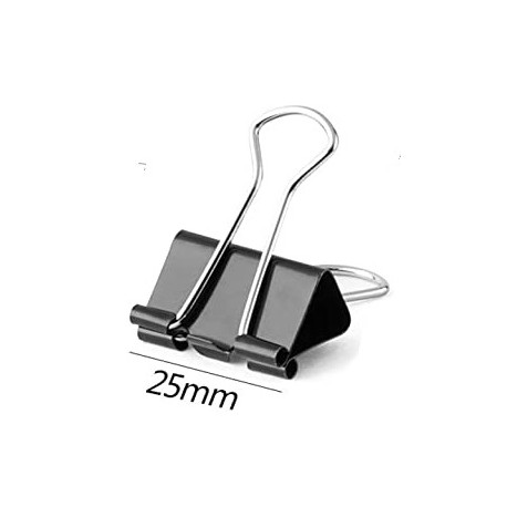 Pince métallique Noir de papier 32mm plié - Binder Clips