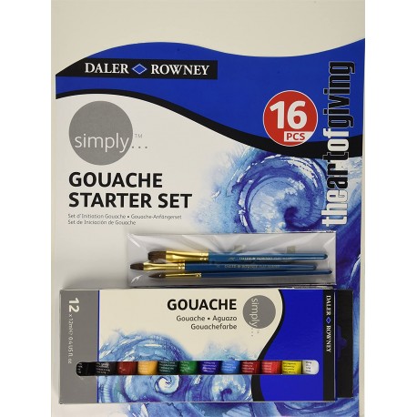 Set Starter Gouache 16 Pcs Simply - Daler Rowney