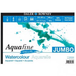 Bloc Papier Aquarelle Lisse A4 300 g 50F Aquafine - Daler Rowney