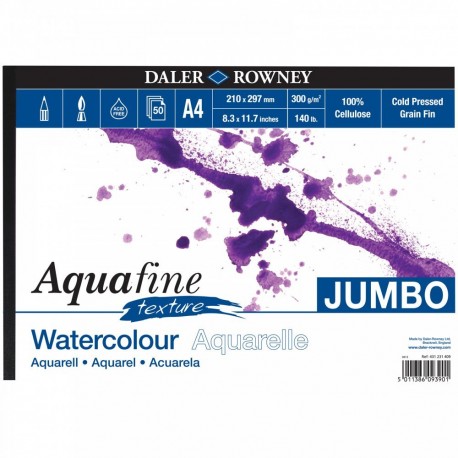 Bloc Papier Aquarelle Texture  A4 300 g 12F Aquafine - Daler Rowney