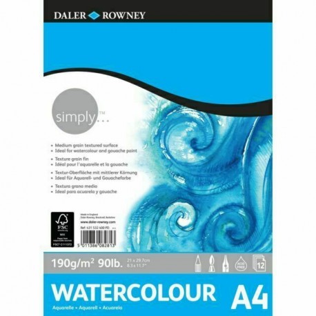 Bloc Papier Aquarelle A4 190g 12F Simply  - Daler Rowney