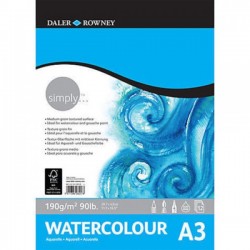 Bloc Papier Aquarelle A4 190g 12F Simply  - Daler Rowney