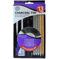 Set de Fusain 12 Pcs Boite en Métal Simply - Daler Rowney