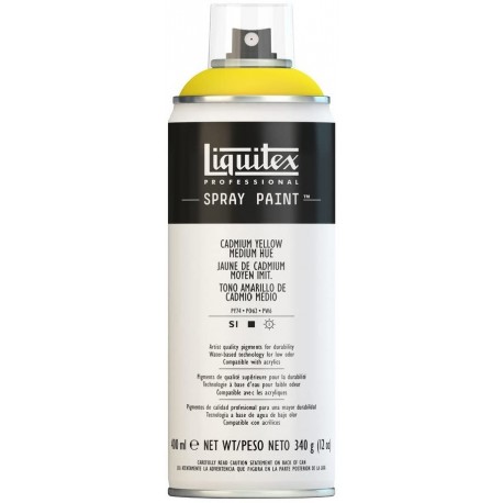 Jaune de cadmium, teinte moyenne 5 - Aérosol Liquitex 400 ml