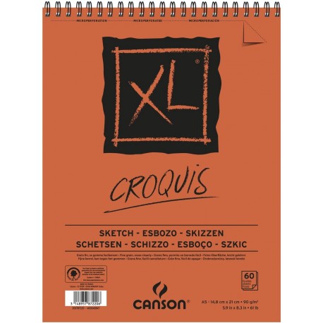 Album de Croquis XL 90 g/m² - A5   21x14.8 cm - 60 F - Canson