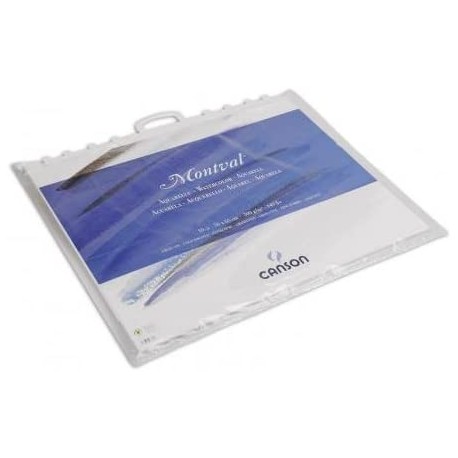 Pack de 10 Papier aquarelle Montval grain fin 300 g 50 x 65 cm Blanc - Canson