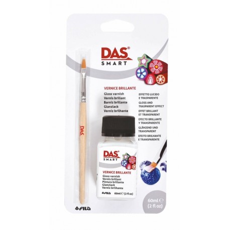 Flacon de Vernis Brillant 60 ml + Pinceau  Modelling Tools - Das Smart
