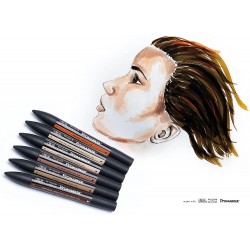 Set de 6 marqueur tons de chair Set 2 - Winsor & Newton