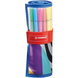 Etui Roller set 25 feutres dessins pointe moyenne Pen 68 - Stabilo