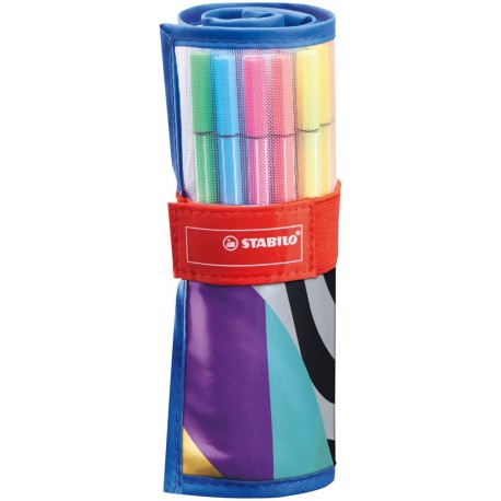 Etui Roller set 25 feutres dessins pointe moyenne Pen 68 - Stabilo