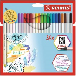 Pochette de 12 feutres pinceaux Pen 68 Brush - Stabilo