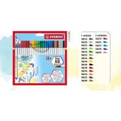 Pochette de 12 feutres pinceaux Pen 68 Brush - Stabilo