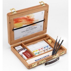 Boite Bambou Aquarelle Professionnelle 12 Demi 1/2 Godets  - Winsor & Newton