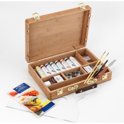 Boîte en bambou de couleur à l'huile pour artistes - Winsor & Newton
