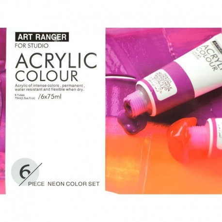 Coffret de peinture acrylique couleurs Régulières 6x75 ml - Art Ranger