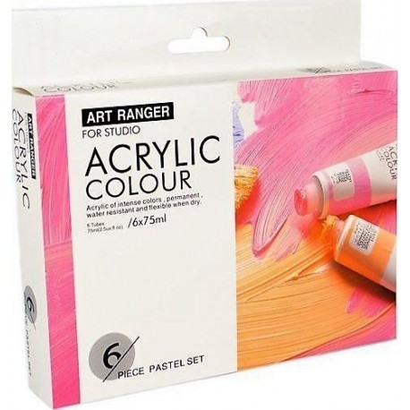Coffret de peinture acrylique couleurs Metallic 6x75 ml - Art Ranger