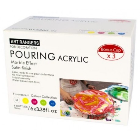 Set de 6 Acrylique POURING Fluorescent Colour Collection 6x100 ml -  Art Ranger