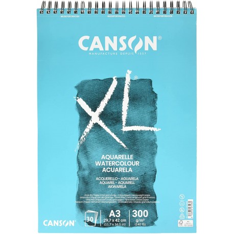 ALBUM PAPIER AQUARELLE XL 300G/M² 30 FEUILLES - CANSON-A3