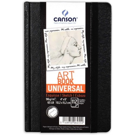 Livre de dessin Cahier avec tranchefile Art Book Universal 10,2 x 15,2 cm 112 feuilles - Canson
