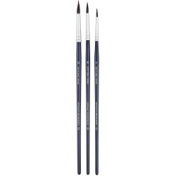 Set de 3 pinceaux ronds Aquarelle (n°4/n°8/n°12) manche court - Lefranc & Bourgeois