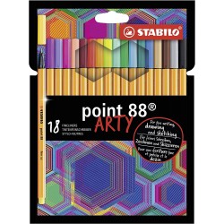 Étui de18 stylos-feutres  pointe fine 88 ARTY - Stabilo