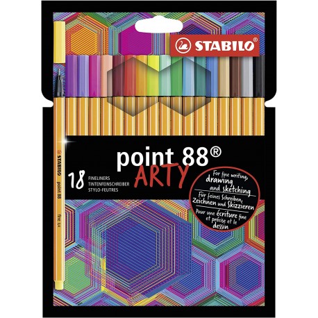 Étui de18 stylos-feutres  pointe fine 88 ARTY - Stabilo