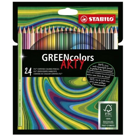 Etui 24 Crayons de couleur Greencolors ARTY - Stabilo