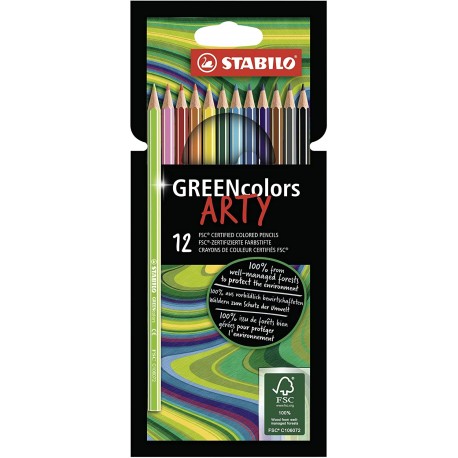 Etui 24 Crayons de couleur Greencolors ARTY - Stabilo