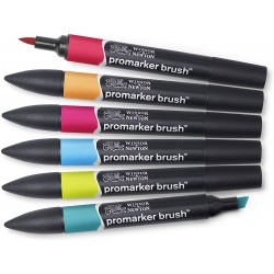 Set de 6 Promarker Brush Tons Moyens - Winsor & Newton