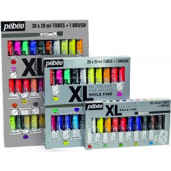 Étui de 20 Tubes Huile Fine XL de 20 ml Assortis et Pinceau - Pébéo