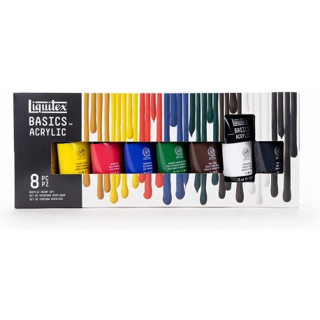 Set de 8 Tubes Acrylique Basics 75 ml - Liquitex