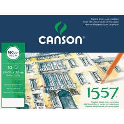 Pochette de 10 Feuilles Dessin 1557 JA 160 g 24x32 cm - Canson