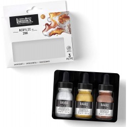 Set 3 de Encre Acrylique Professional 30ml Couleurs Iridescentes - Liquitex