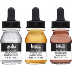 Set 3 de Encre Acrylique Professional 30ml Couleurs Iridescentes - Liquitex