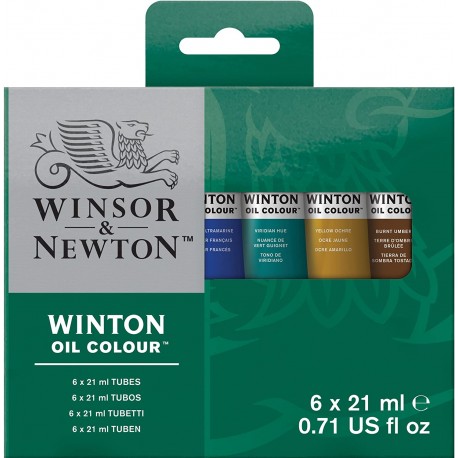 Set de 6 tubes Peinture à l'huile fine Winton 21ml - Winsor & Newton