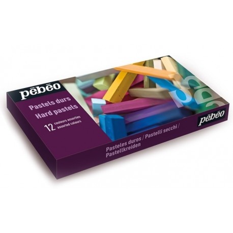 Coffret 12 pastels secs couleurs assorties - Pébéo