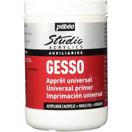 Gesso Peinture acrylique Studio Blanc 1L - Pébéo