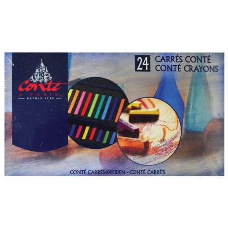 Coffret Tiroir de 24 Crayons Pastels Carrés - Conté à Paris