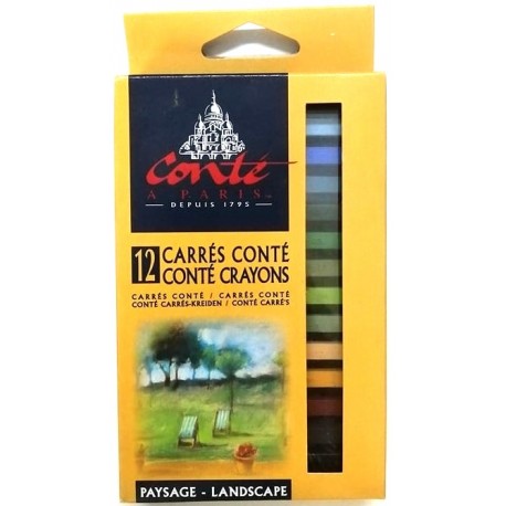 12 Pastel Carrée Assortis Portrait - Conté à Paris