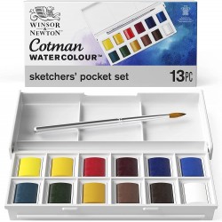 Boîte De Peinture Aquarelle En Plastique de 12 1/2 Godets "Sketcher" - Winsor & Newton