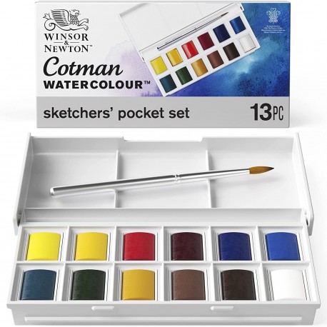 Boîte De Peinture Aquarelle En Plastique de 12 1/2 Godets "Sketcher" - Winsor & Newton